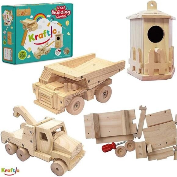 Woodworking Building Kit for Kids and Adults, with 3...